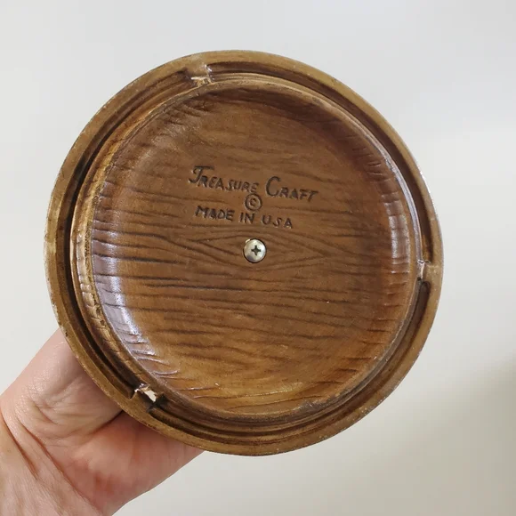 Treasure Craft Owl Wood Grain Sugar Canister Ceramic Made In USA Vintage 60s - Picture 12 of 15